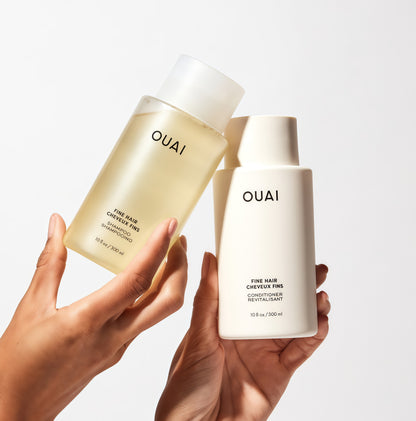 OUAI Fine Shampoo and Conditioner Set - Sulfate Free Shampoo and Conditioner for Women & Men - Made with Keratin, Marshmallow Root, Shea Butter & Avocado Oil - Free of Parabens & Phthalates (10 Fl Oz)